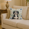 Bernedoodle Coastal Sea Glass Throw Pillow 14" x 14" product image at NuMercy 2