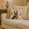 Black and Tan German Shepherd Heirloom Fall Throw Pillow 14" x 14" product image at NuMercy 2