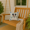 White and Black Jack Russell Terrier Coastal Sea Glass Throw Pillow 14" x 14" product image at NuMercy 3