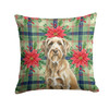 Spinone Italiano Christmas Poinsettias Throw Pillow 14" x 14" product image at NuMercy