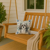 Grey and White Tibetan Spaniel Coastal Sea Glass Throw Pillow 14" x 14" product image at NuMercy 3
