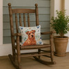 Red Norfolk Terrier Coastal Sea Glass Throw Pillow 14" x 14" product image at NuMercy 4