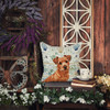 Red Norfolk Terrier Coastal Sea Glass Throw Pillow 14" x 14" product image at NuMercy 7
