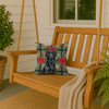 Black Flat-Coated Retriever Christmas Poinsettias Throw Pillow 14" x 14" product image at NuMercy 3
