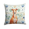 Red Whippet Coastal Sea Glass Throw Pillow 14" x 14" product image at NuMercy