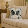 Black and White Papillon Coastal Sea Glass Throw Pillow 14" x 14" product image at NuMercy 2