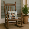 Black and Tan Otterhound Coastal Sea Glass Throw Pillow 14" x 14" product image at NuMercy 4