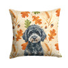 Miniature Black Poodle Heirloom Fall Throw Pillow 14" x 14" product image at NuMercy