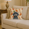 Miniature Black Poodle Heirloom Fall Throw Pillow 14" x 14" product image at NuMercy 2