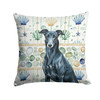 Black Greyhound Coastal Sea Glass Throw Pillow 14" x 14" product image at NuMercy