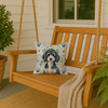 Miniature Parti Poodle Coastal Sea Glass Throw Pillow 14" x 14" product image at NuMercy 3