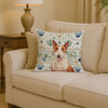 Red and White Bull Terrier Coastal Sea Glass Throw Pillow 14" x 14" product image at NuMercy 2