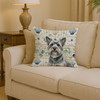Gray Skye Terrier Coastal Sea Glass Throw Pillow 14" x 14" product image at NuMercy 2
