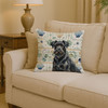 Black Russian Terrier Coastal Sea Glass Throw Pillow 14" x 14" product image at NuMercy 2