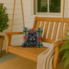Black Chow Chow Christmas Poinsettias Throw Pillow 14" x 14" product image at NuMercy 3