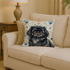 Black Pekingese Coastal Sea Glass Throw Pillow 14" x 14" product image at NuMercy 2