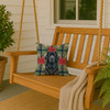 Black Newfoundland Christmas Poinsettias Throw Pillow 14" x 14" product image at NuMercy 3