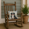 Bernese Mountain Dog Coastal Sea Glass Throw Pillow 14" x 14" product image at NuMercy 4