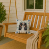 Tricolor Cavalier Spaniel Coastal Sea Glass Throw Pillow 14" x 14" product image at NuMercy 3
