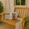 Chocolate Labrador Retriever Coastal Sea Glass Throw Pillow 14" x 14" product image at NuMercy 3