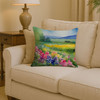 Massachusetts Mayflowers in Watercolor Throw Pillow 14" x 14" DAC1670 product image at NuMercy 2