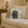 Black English Cocker Spaniel Coastal Sea Glass Throw Pillow 14" x 14" product image at NuMercy 2