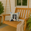 Black Bearded Collie Coastal Sea Glass Throw Pillow 14" x 14" product image at NuMercy 3