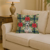 American Hairless Terrier Christmas Poinsettias Throw Pillow 14" x 14" product image at NuMercy 2