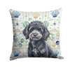 Toy Black Poodle Coastal Sea Glass Throw Pillow 14" x 14" product image at NuMercy