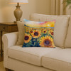 Kansas Sunflowers in Watercolor Throw Pillow 14" x 14" DAC1653 product image at NuMercy 2