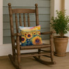 Kansas Sunflowers in Watercolor Throw Pillow 14" x 14" DAC1653 product image at NuMercy 4