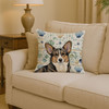 Brindle Cardigan Welsh Corgi Coastal Sea Glass Throw Pillow 14" x 14" product image at NuMercy 2