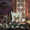 Brindle Cardigan Welsh Corgi Coastal Sea Glass Throw Pillow 14" x 14" product image at NuMercy 7