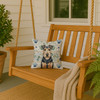 Welsh Terrier Coastal Sea Glass Throw Pillow 14" x 14" product image at NuMercy 3