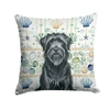 Black Briard Coastal Sea Glass Throw Pillow 14" x 14" product image at NuMercy