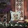 Grizzle and Tan Border Terrier Coastal Sea Glass Throw Pillow 14" x 14" product image at NuMercy 7