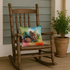 Maine White Pine Cone and Tassels in Watercolor Throw Pillow 14" x 14" DAC1665 product image at NuMercy 4