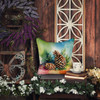 Maine White Pine Cone and Tassels in Watercolor Throw Pillow 14" x 14" DAC1665 product image at NuMercy 5