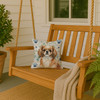 Tibetan Spaniel Coastal Sea Glass Throw Pillow 14" x 14" product image at NuMercy 3