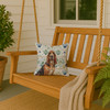 Liver and Tan Bloodhound Coastal Sea Glass Throw Pillow 14" x 14" product image at NuMercy 3