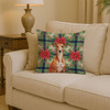 Red Whippet Christmas Poinsettias Throw Pillow 14" x 14" product image at NuMercy 2