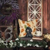 Standard Black Poodle Heirloom Fall Throw Pillow 14" x 14" product image at NuMercy 7