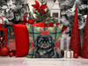 Black Pekingese Christmas Poinsettias Throw Pillow 14" x 14" product image at NuMercy 7