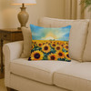 Kansas Sunflowers in Watercolor Throw Pillow 14" x 14" DAC1655 product image at NuMercy 2