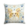 Lemon and White Papillon Coastal Sea Glass Throw Pillow 14" x 14" product image at NuMercy