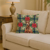 Red Doberman Pinscher Christmas Poinsettias Throw Pillow 14" x 14" product image at NuMercy 2