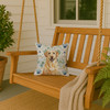Yellow Labrador Retriever Coastal Sea Glass Throw Pillow 14" x 14" product image at NuMercy 3