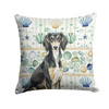 Black and Tan Saluki Coastal Sea Glass Throw Pillow 14" x 14" product image at NuMercy