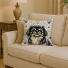 Black and Tan Pekingese Coastal Sea Glass Throw Pillow 14" x 14" product image at NuMercy 2