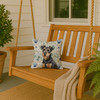 Black and Tan Lakeland Terrier Coastal Sea Glass Throw Pillow 14" x 14" product image at NuMercy 3